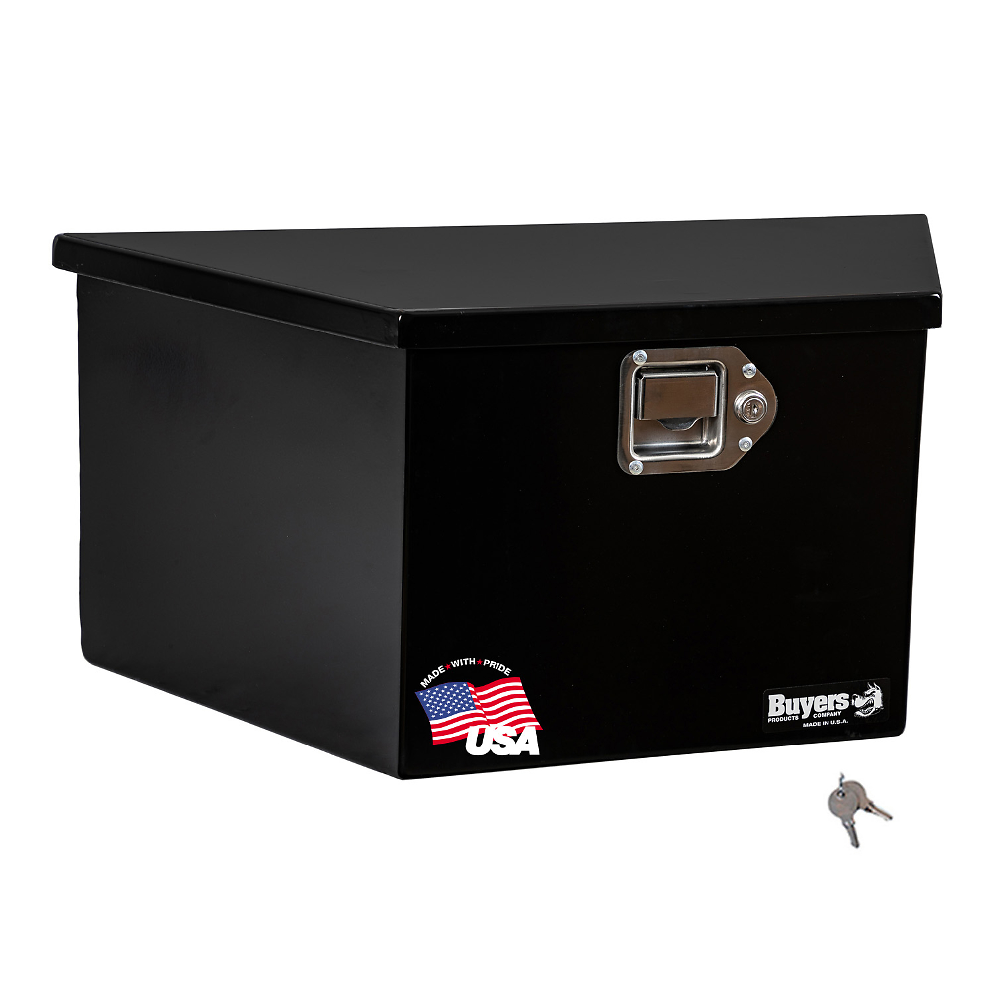 Buyers Products, 27in. W Utility Trailer Tongue Truck A-Frame Tool Storage Box, Width 26 in, Material Carbon Steel, Color Finish Glossy Black, Model# 1701281